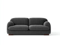 Divano a due posti - tessuto-legno - 184x87x78 cm - grigio antracite - moderno essenziale