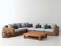 Divani da esterno-Rattan PE-Tessuto-Legno-292x218x73 cm-Beige chiaro-Grigio chiaro-design moderno
