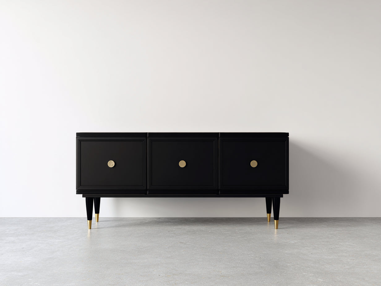 Mobile ingresso- legno-metallo- 180x40x70 cm- nero-oro- stile moderno elegante