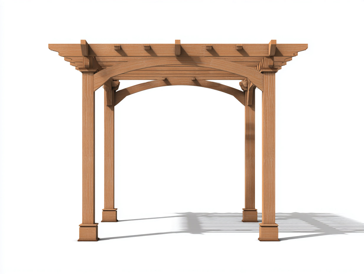 Pergola da giardino-Legno-360x280x260 cm-Marrone chiaro-Classico ad arco