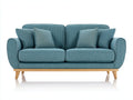 Divano a due posti - velluto a coste-legno - 188x86x82 cm - azzurro turchese - contemporaneo nordico