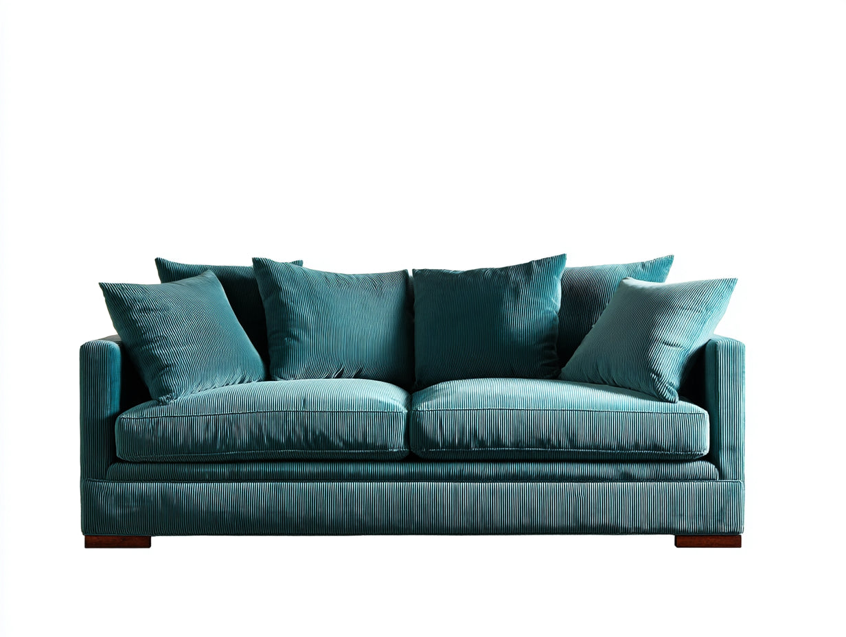 Divano a due posti - velluto a coste-legno - 214x93x84 cm - verde petrolio - moderno elegante