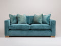 Divano a due posti - velluto a coste-legno - 210x95x85 cm - azzurro turchese - moderno raffinato