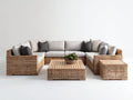 Divani da esterno-Rattan PE-Tessuto-Legno-305x245x73 cm-Beige chiaro-Grigio chiaro-design moderno