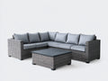 Divani da esterno-Rattan PE-Tessuto-268x190x69 cm-Grigio antracite-Grigio chiaro-design moderno