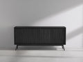 Mobile ingresso- legno-metallo- 190x42x78 cm- nero- stile moderno minimalista