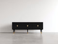 Mobile ingresso- legno-metallo- 180x40x70 cm- nero-oro- stile moderno elegante