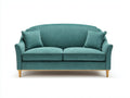 Divano a due posti - tessuto-legno - 186x87x81 cm - verde acqua - classico moderno
