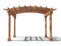 Pergola da giardino-Legno-400x300x265 cm-Marrone chiaro-Moderno ad arco aperto
