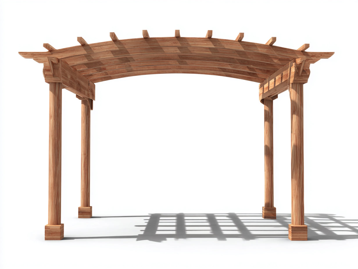 Pergola da giardino-Legno-400x300x265 cm-Marrone chiaro-Moderno ad arco aperto