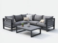 Divani da esterno-Metallo-Tessuto-250x250x72 cm-Grigio antracite-design moderno