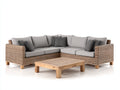 Divani da esterno-Rattan PE-Tessuto-Legno-255x255x72 cm-Beige chiaro-Grigio chiaro-design moderno